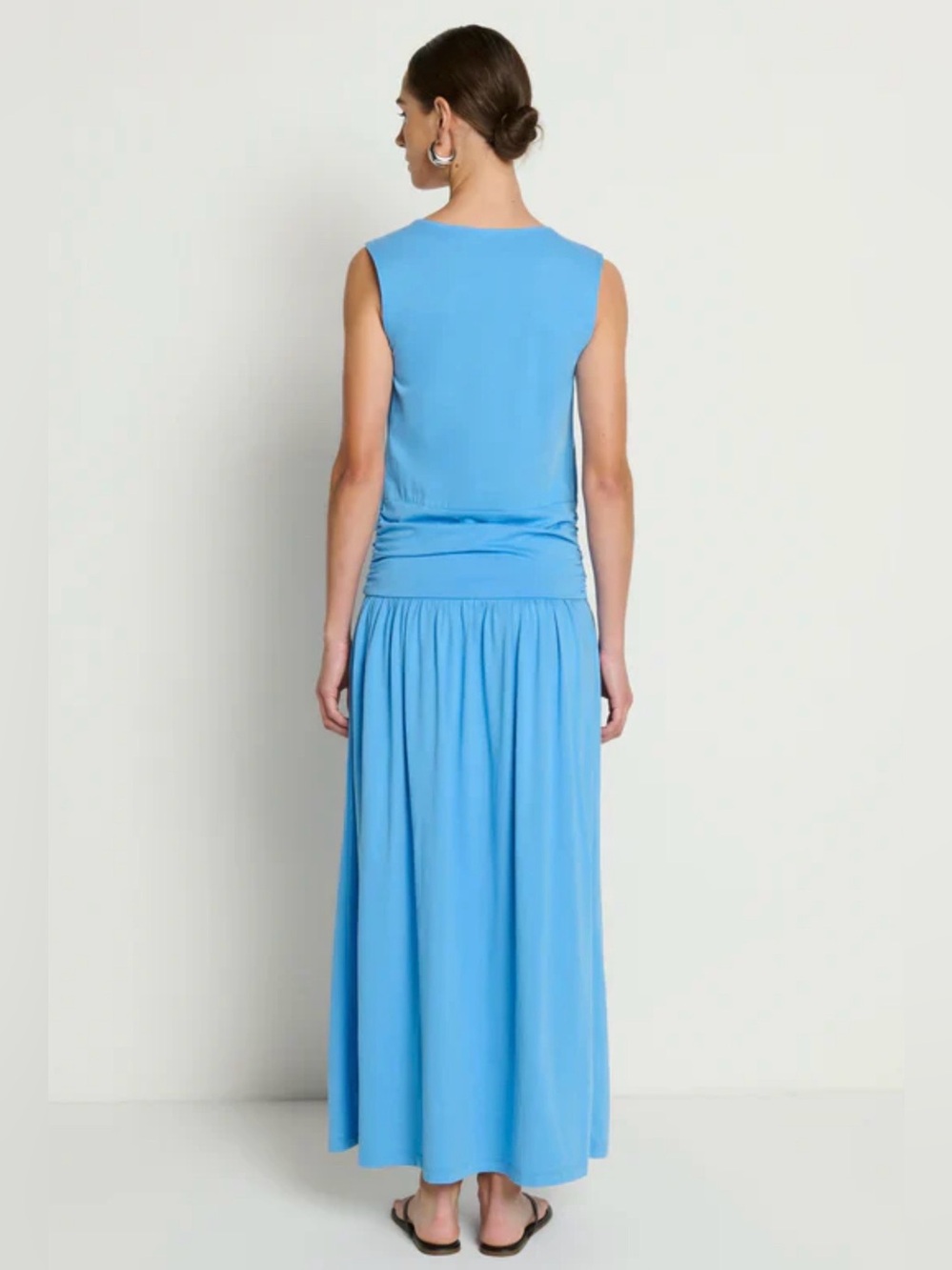 Nation LTD Cleo Laguna Blue Ruched Midi Dress Size S & M NWT - Picture 4 of 16